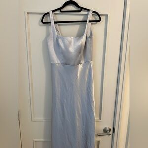 Jenny Yoo Whisper Blue Satin bridesmaid dress